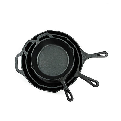 Pre Gekruide Lange de Koekepan Pan 6/8/10 Duim 3pcs/Set van het HandvatGietijzer