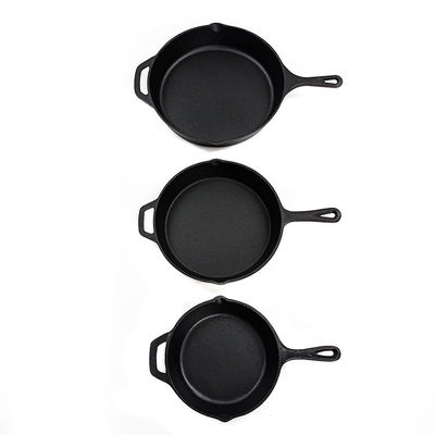 Pre Gekruide Lange de Koekepan Pan 6/8/10 Duim 3pcs/Set van het HandvatGietijzer
