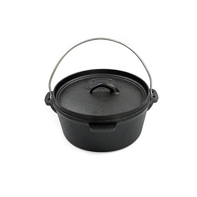 Matt Black Pre Seasoned Cast-Gemakkelijke Oven van het Ijzerkamp 2 de Kwart gallons handhaaft