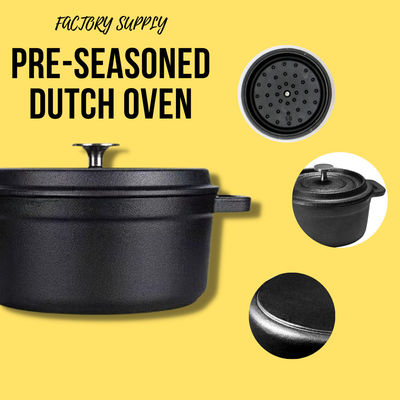 Gietijzeren emaille coating voorgekruide Nederlandse oven met deksel voor kamperen
