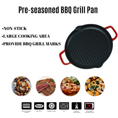 De aangepaste Handvatten van Pan Enamel Coating With Two van de Fornuis Hoogste Grill