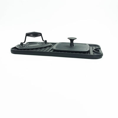 Van het het Gietijzer het Vlakke Rooster van Matt Black 17X9.8“ de BARBECUE van Pan For Kamperen