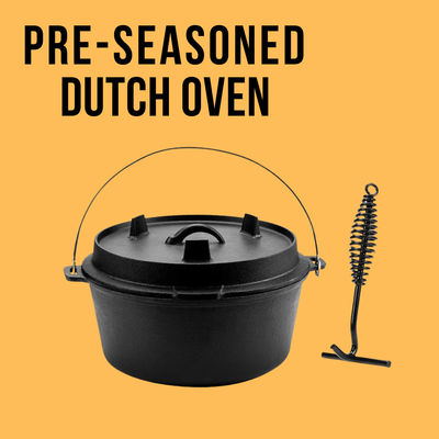 Matt Black Pre Seasoned Cast-Gemakkelijke Oven van het Ijzerkamp 2 de Kwart gallons handhaaft