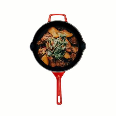 Niet frituurt de Stok Geëmailleerde Gietijzerkoekepan Pan With Handles
