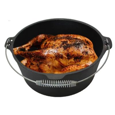 Matt Black Pre Seasoned Cast-Gemakkelijke Oven van het Ijzerkamp 2 de Kwart gallons handhaaft