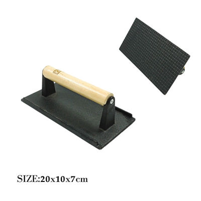 21X11X1.2cm de Rechthoekige Pers van het Gietijzerlapje vlees met Houten Handvat
