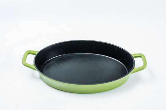 OEM ODM Gietijzer die Pansgs van Pan Easy Lifting Oval Roasting braden