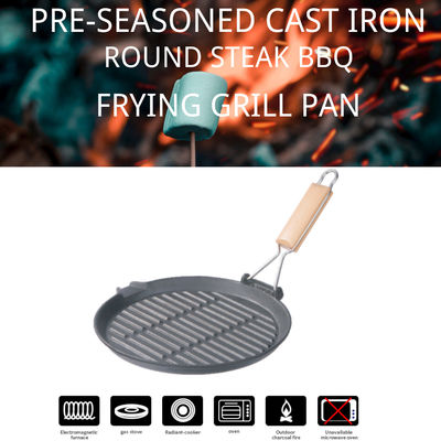 27cm het Rooster 10inch van de Gietijzergrill met het Vouwen van Handvat ISO9001
