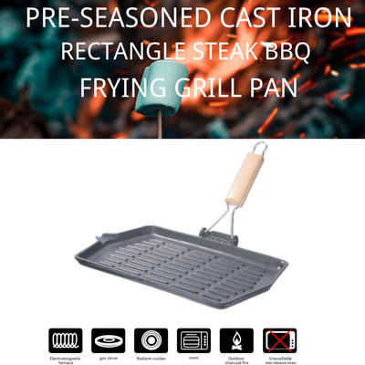 13.8inch van de het Rooster niet Stok van de Gietijzergrill de Grill Pan For Camping