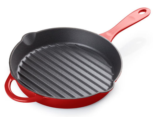 OEM de rond Geëmailleerde Met een laag bedekte Gietijzerkoekepan weerstaat Hoge Temperaturen