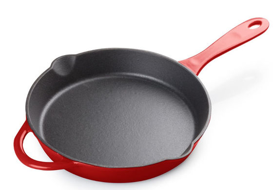 OEM de rond Geëmailleerde Met een laag bedekte Gietijzerkoekepan weerstaat Hoge Temperaturen