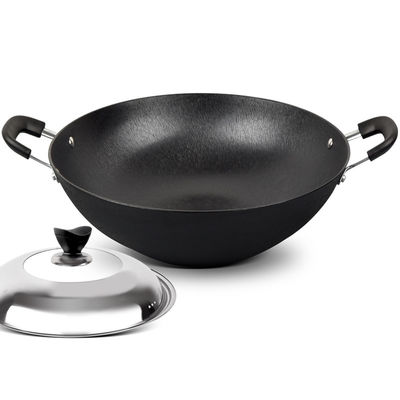 40/42cm Chinese Wok Pan Large Bottom For Easy die BSCI/SGS koken