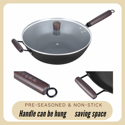 Houten Handvat van Pan Good Heat Retention With van de Stok niet het Chinese Wok