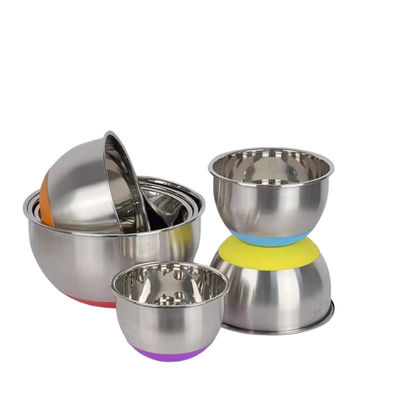 De Saladekom van het roestvrij staalmetaal met de Bodem van het Deksel1.25l-5l Silicone
