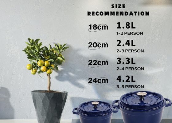 Non-Stick van het Gietijzer Nederlandse Oven Two Handles Cast Iron van 2.4L de Braadpanpot