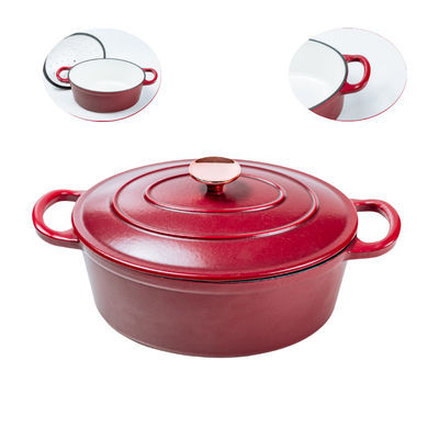 Matt Red Cast Iron Dutch-Oven 4,5/7,2 Kwart gallon voor Inductiefornuis