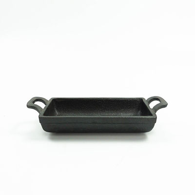 Dubbele Pan 15.3*7.7cm van het HandvatGietijzer Rechthoekige het Frituren Pan