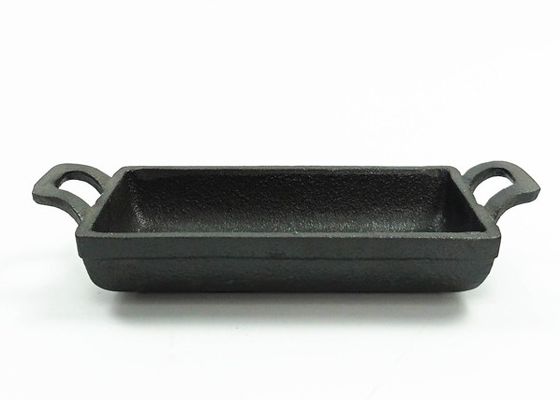 Dubbele Pan 15.3*7.7cm van het HandvatGietijzer Rechthoekige het Frituren Pan