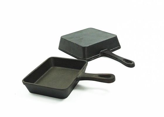 Het vierkante Rooster van de Gietijzergrill kruidde pre Pan 17.3*10.5*2.2cm van de Grillkoekepan