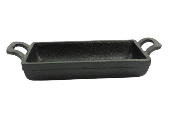 Dubbele Pan 15.3*7.7cm van het HandvatGietijzer Rechthoekige het Frituren Pan