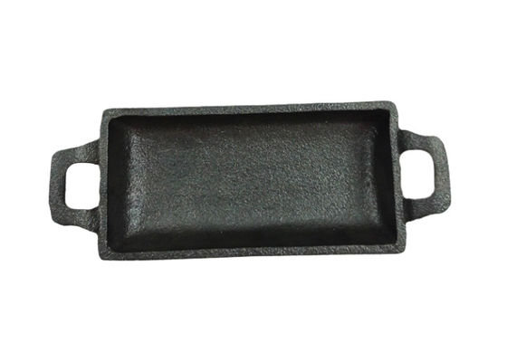 Dubbele Pan 15.3*7.7cm van het HandvatGietijzer Rechthoekige het Frituren Pan