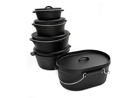 Grote braadschotel 36.5X29.5X14.3CM van het kras Bestand Gietijzer Matt Black Interior