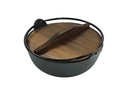 Deksel van het Gietijzer het Nederlandse Oven Pre Seasoned With Wooden van cm van 18/20/27