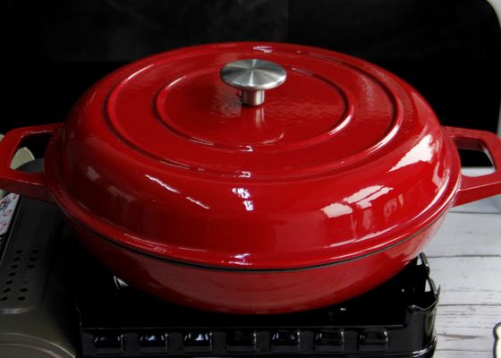 Geëmailleerde Betrouwbare van de het Gietijzersoep van de Gietijzerbraadpan Pot 29/31cm