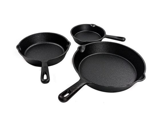 De Koekepan van het 6/8/10 die DuimGietijzer pre wordt gekruid voor schroeit, Sauté, bakt Al Fornuis