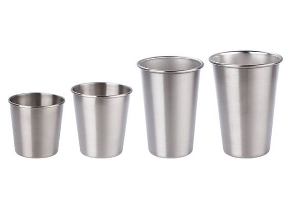 Cuatom zilver 304 roestvrij staal bekertjes set vaatwasser veilig Schramvast