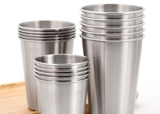 Cuatom zilver 304 roestvrij staal bekertjes set vaatwasser veilig Schramvast