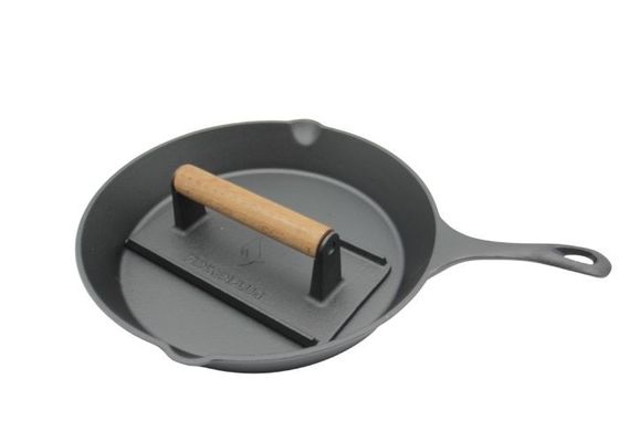 Ronde pre-Gekruide Gietijzerkoekepan: Perfectioneer voor Huis die en Openlucht Roosterend 10 Duim/12 Duim koken