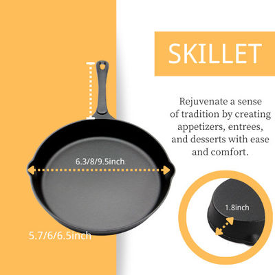 Ronde pre-Gekruide Gietijzerkoekepan: Perfectioneer voor Huis die en Openlucht Roosterend 10 Duim/12 Duim koken