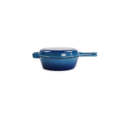 Het Geëmailleerde Gietijzer Cookware Pan Lid And Stew Pot 2 van BSCI SGS in 1