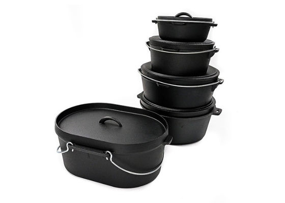 Grote braadschotel 36.5X29.5X14.3CM van het kras Bestand Gietijzer Matt Black Interior