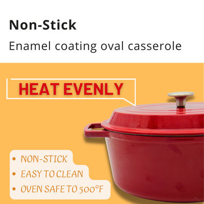 Emailijzer Stew Pot 4.5L/de Handvatten van 6.8L Twee voor Keukengerei