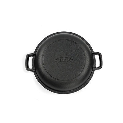 26cm het Gietijzergrote braadschotel 2 van de Gietijzerbraadpan 4.8L in 1 Gemakkelijk Handvat