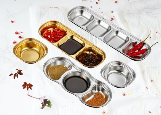 Splitsing Spice Sauce Roestvrij staal Dip Dish OEM &amp; ODM Voor Home Restaurant