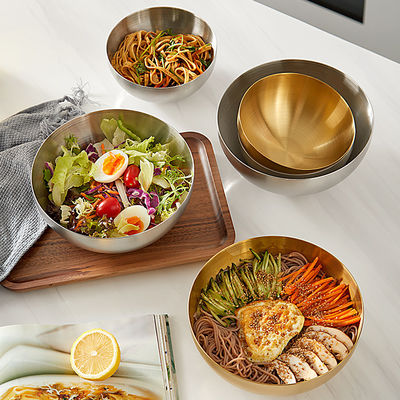 Het premieroestvrije staal Cookware plaatst Kommen voor het Mengen van het Dienen en Snacking
