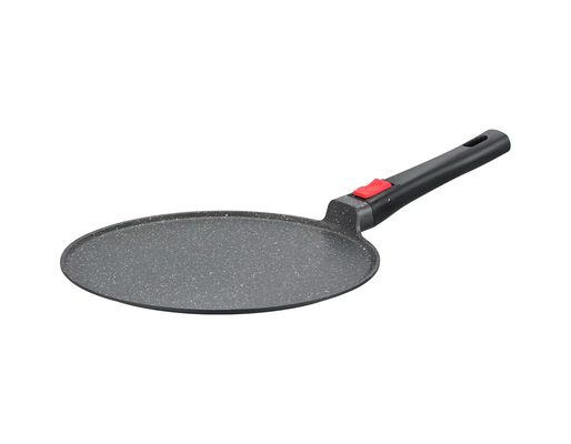 Grote Diepe Schotel Aluminumpot 28cm met de Zwarte van het Glasdeksel