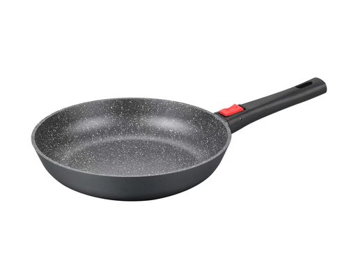 Grote Diepe Schotel Aluminumpot 28cm met de Zwarte van het Glasdeksel