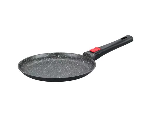 Grote Diepe Schotel Aluminumpot 28cm met de Zwarte van het Glasdeksel