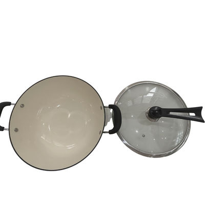 Het klassieke van de het Gietijzer Chinese Wok van 11Inch Handvat van Pan Skillet With Removable Silicone
