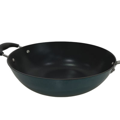 Het klassieke van de het Gietijzer Chinese Wok van 11Inch Handvat van Pan Skillet With Removable Silicone