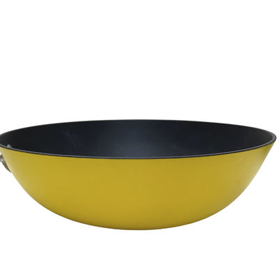 De Koekepan Chinese Wok van het premie13inch Gietijzer met Aangemaakte Glasdeksel en niet Stok