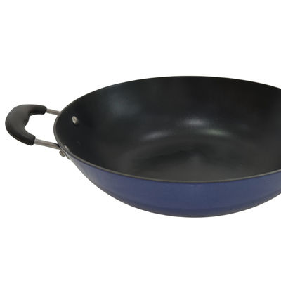 De Koekepan Chinese Wok van het premie13inch Gietijzer met Aangemaakte Glasdeksel en niet Stok