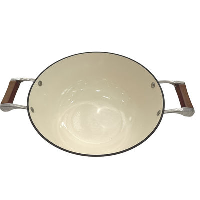 15Inch de Chinese Wok van de Gietijzerkoekepan met Duurzame Lijnhandvatten