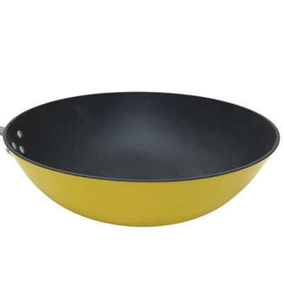 De Koekepan Chinese Wok van het premie13inch Gietijzer met Aangemaakte Glasdeksel en niet Stok