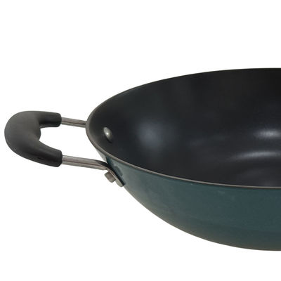 Het klassieke van de het Gietijzer Chinese Wok van 11Inch Handvat van Pan Skillet With Removable Silicone