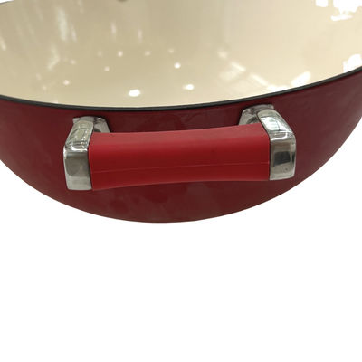 15Inch de Chinese Wok van de Gietijzerkoekepan met Duurzame Lijnhandvatten